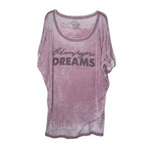 NEW Chaser Champagne Dreams Burnout Oversized Graphic Tee